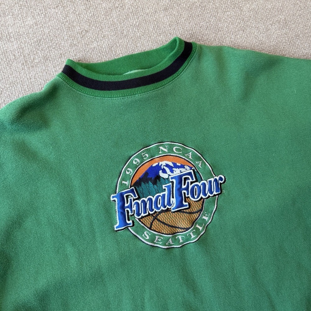 Vintage 1995 Final Four NCAA Seattle Green Sweatshirt Size XL